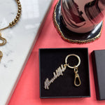 Load image into Gallery viewer, New Alhamdulillah Gold Plated Hard Enamel Black Keyring by Safar London
