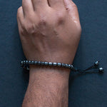 Load image into Gallery viewer, Cylindrical Hematite Gun Metal Grey Bracelet 33 Bead Tasbih by Safar London
