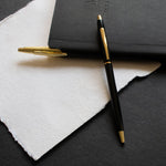 Load image into Gallery viewer, Black &amp; Gold Ballpoint Pens by Safar London
