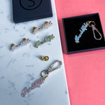 Load image into Gallery viewer, Alhamdulillah Gold Plated Hard Enamel Black Keyring by Safar London
