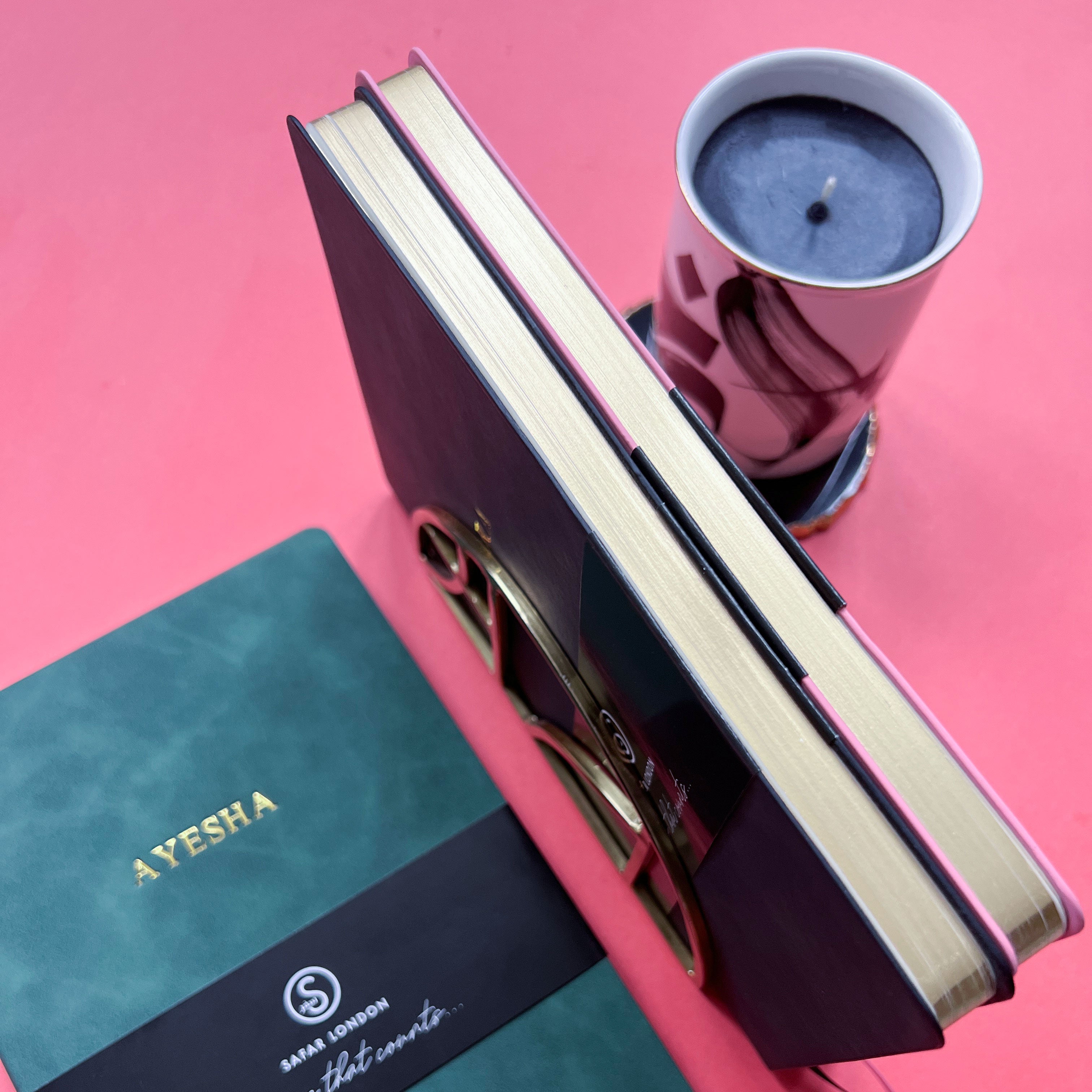 New A5 Gold foiled edge Personalised Note Books by Safar London