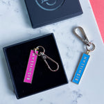 Load image into Gallery viewer, New Bismillah Gold Plated Hard Enamel Black Keyring by Safar London
