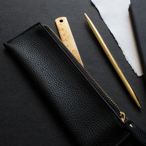 Stylish Faux Grain Leather Pencil Case