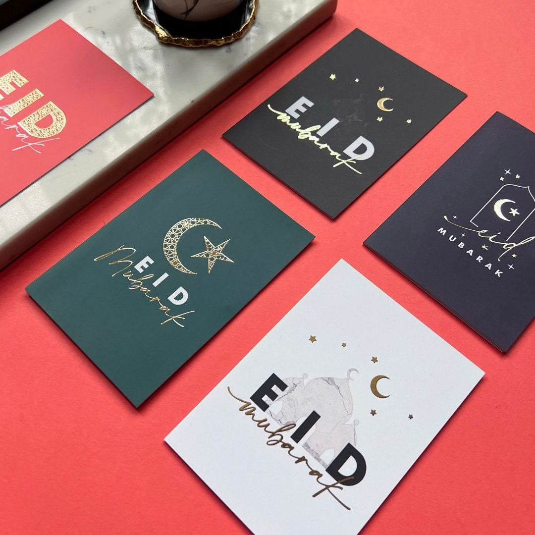 NEW Gold Foiled A6 Eid Mubarak Coral Greeting Cards