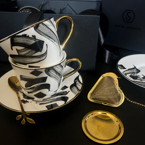 Tea Lovers - Gift Set, Tea Cups, tea spoons, infuser and loose leaf tea