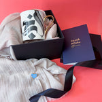 Load image into Gallery viewer, Al-Hub Calligraphy Mug, Hijab &amp; Hub Heart Pin Gift Set

