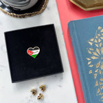 Load image into Gallery viewer, Palestine Hub Heart Flag, Lapel Pin by Safar London
