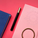 Load image into Gallery viewer, Handcrafted Ebony Black Wooden Pen with METAL Brass Cap • Luxury Rollerball Pen, Elegant Gift for Writers, Professionals &amp; Stationery Lovers
