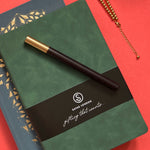 Load image into Gallery viewer, Handcrafted Ebony Black Wooden Pen with METAL Brass Cap • Luxury Rollerball Pen, Elegant Gift for Writers, Professionals &amp; Stationery Lovers
