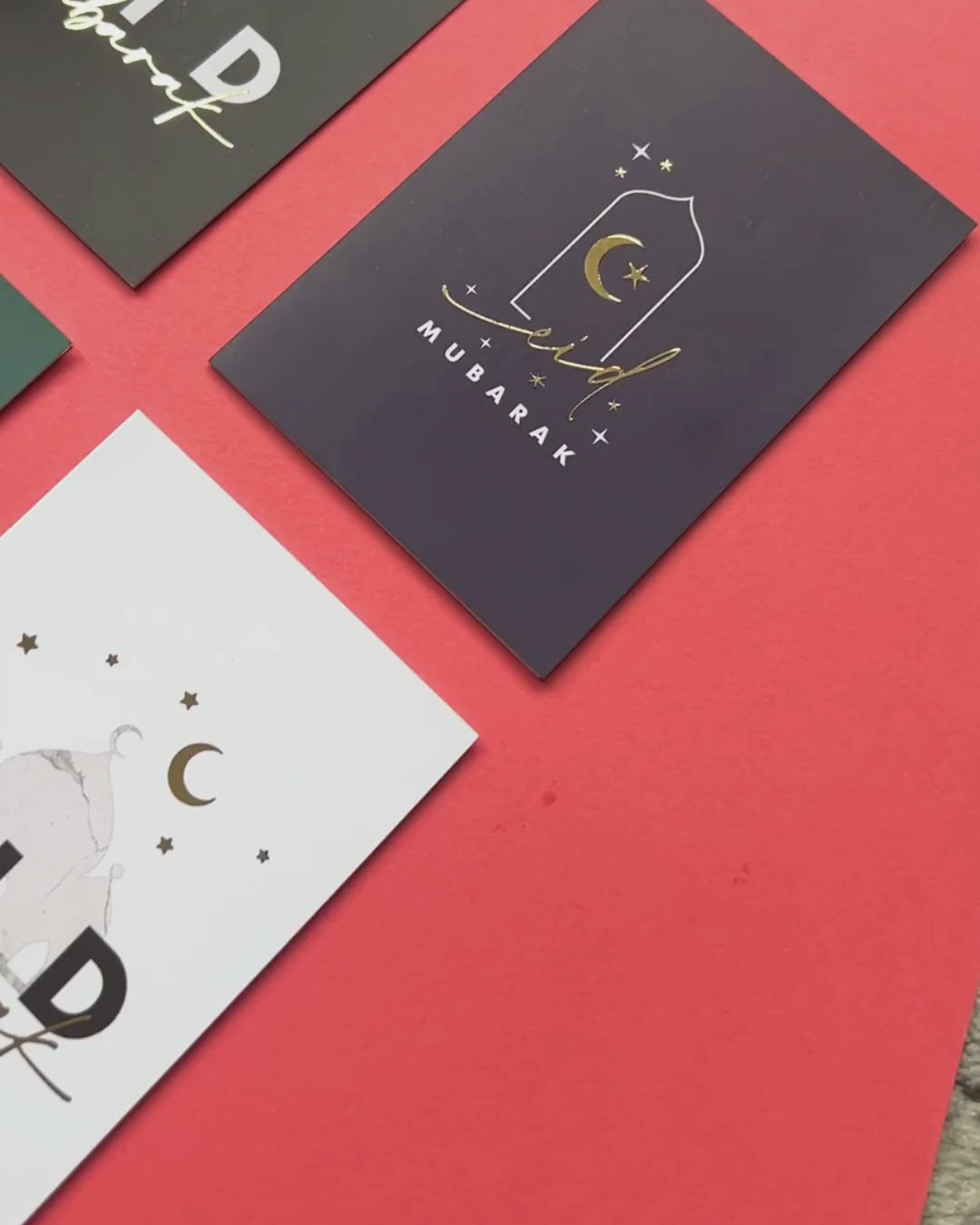 NEW Gold Foiled A6 Eid Mubarak Coral Greeting Cards