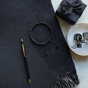 Black Lava Stone Bracelet 33 Bead Tasbih by Safar London