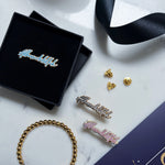 Load image into Gallery viewer, Set of 3 Alhamdulillah, Bismillah and Hub Lapel Pins by Safar London
