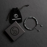 Load image into Gallery viewer, Grey Black Agate Stone Bracelet 33 Bead Tasbih by Safar London
