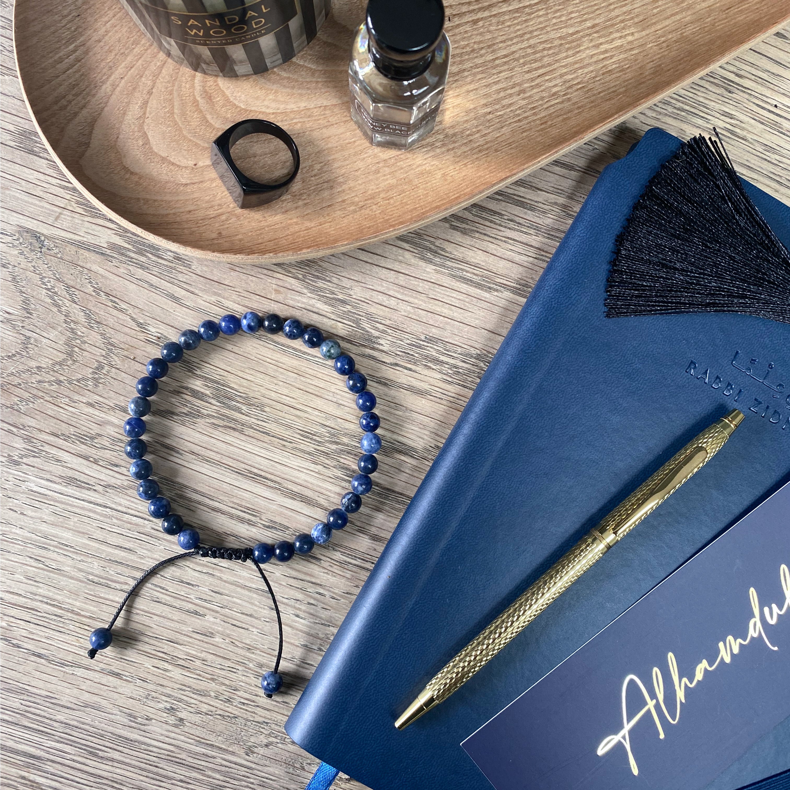 New Blue Sodalite Stone Bracelet 33 Bead Tasbih by Safar London