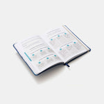 Load image into Gallery viewer, Night Edition Planner By Towards Faith. Step away from the noisy digital world and dive deep into your spirituality this Ramadan without distractions. It’s time to reflect and build a life that truly matters to you. The Ramadan Legacy planner gives you a roadmap to reflect, plan and succeed in your religious goals through the blessed month. Includes a combination worship guide, reflective exercises, Ramadan goal planning and a daily planner.
