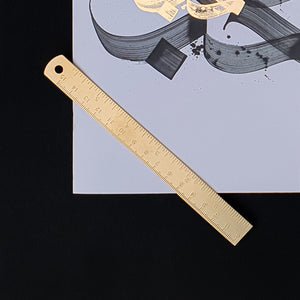 Gold metal ruler by Safar London