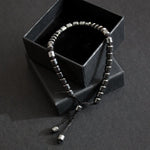 Load image into Gallery viewer, Cylindrical Hematite Gun Metal Grey Bracelet 33 Bead Tasbih by Safar London
