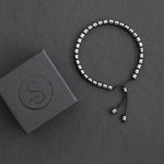 Load image into Gallery viewer, Cylindrical Hematite Gun Metal Grey Bracelet 33 Bead Tasbih by Safar London
