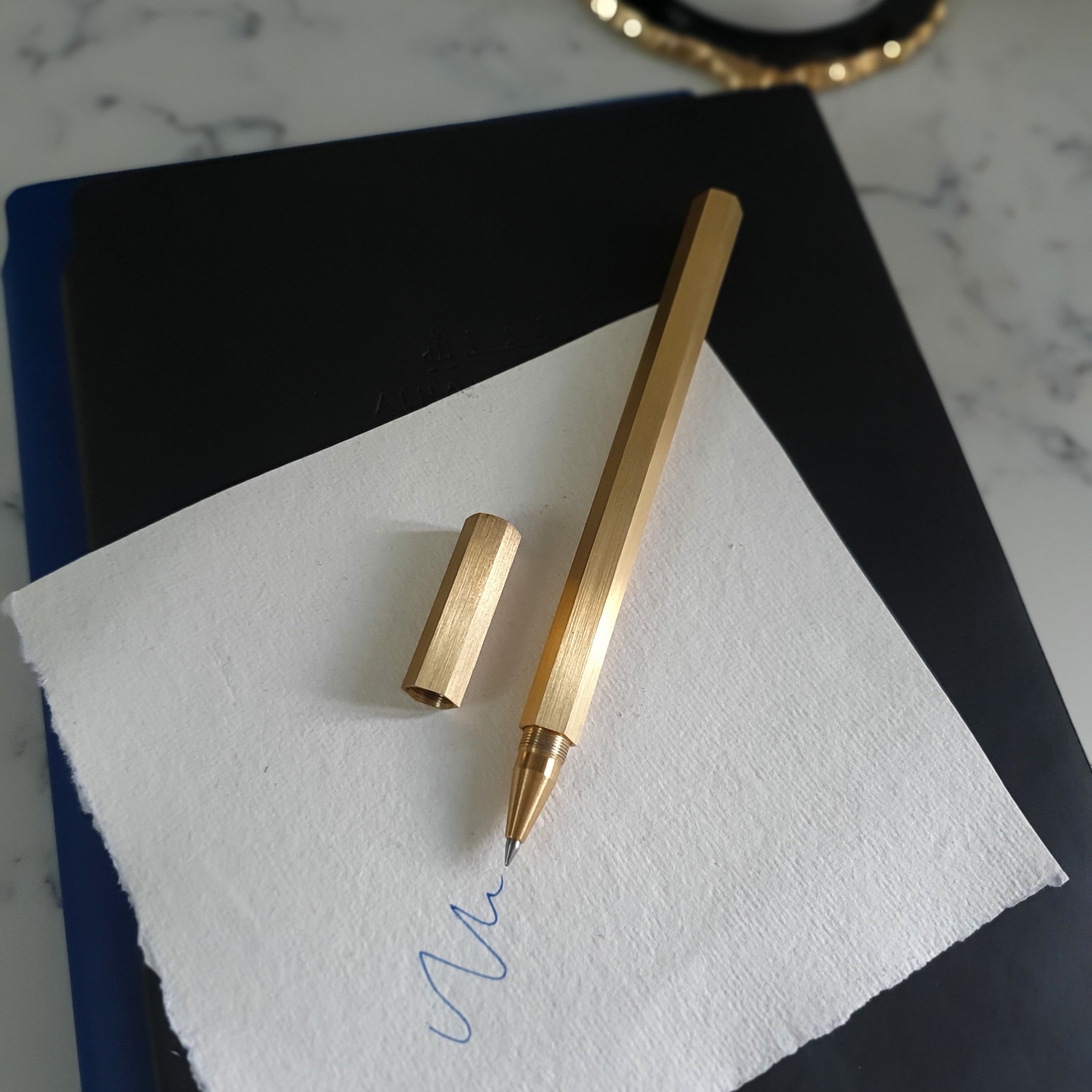 Minimalist luxury metal hexagon ballpoint pen