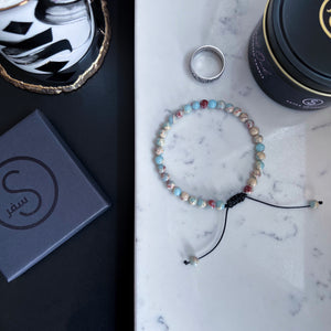 NEW 33 Bead Tasbih Bracelet Blue Shoushan Stone by Safar London
