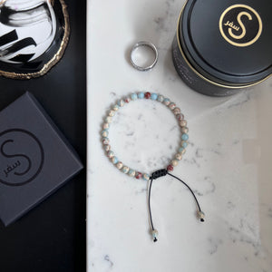 NEW 33 Bead Tasbih Bracelet Blue Shoushan Stone by Safar London