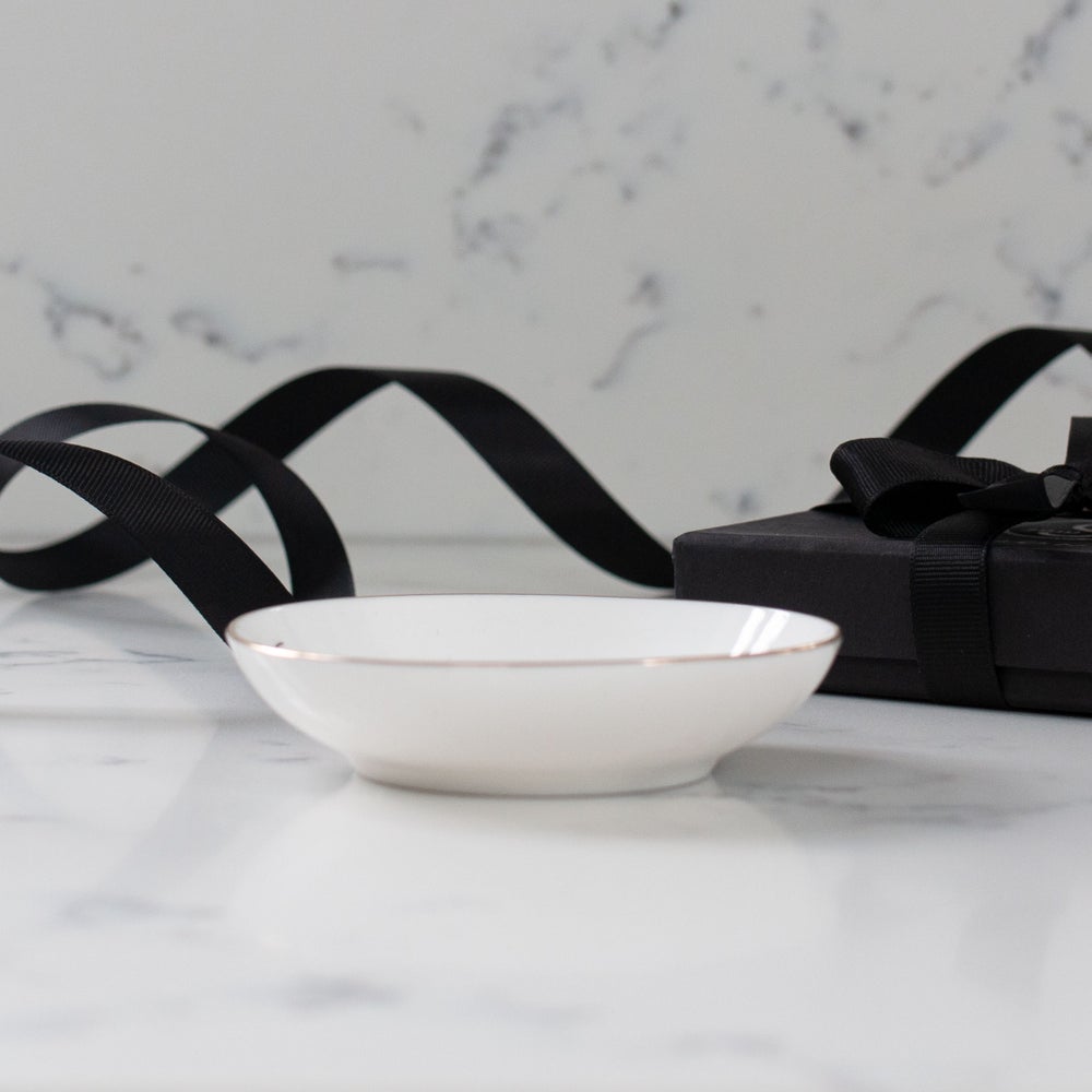 Hub Arabic Gold Rim Bone China 4" Dish by Safar London