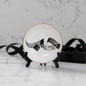 Hub Arabic Gold Rim Bone China 4" Dish by Safar London