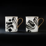 Load image into Gallery viewer, Set of 2 Porcelain Calligraphy Mugs

