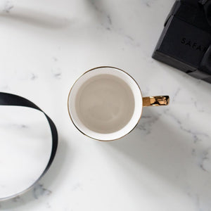 Set of 2 Porcelain Calligraphy Mugs
