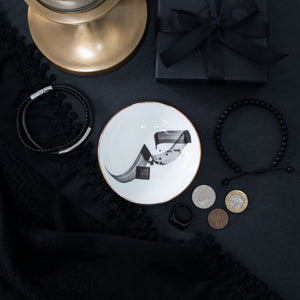 Hub Arabic Gold Rim Bone China 4" Dish by Safar London