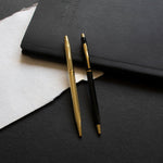 Load image into Gallery viewer, Black &amp; Gold Ballpoint Pens by Safar London

