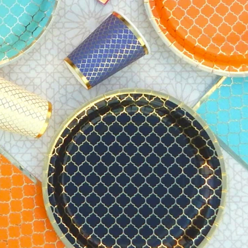 Moroccan Black and Gold Party Plates 10 pack