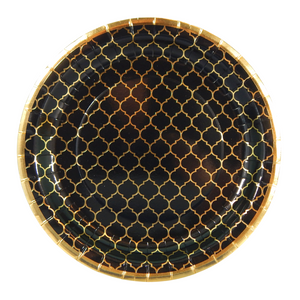Moroccan Black and Gold Party Plates 10 pack