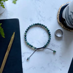 Load image into Gallery viewer, NEW 33 Bead Tasbih Bracelet Moss Green Agate Stone by Safar London
