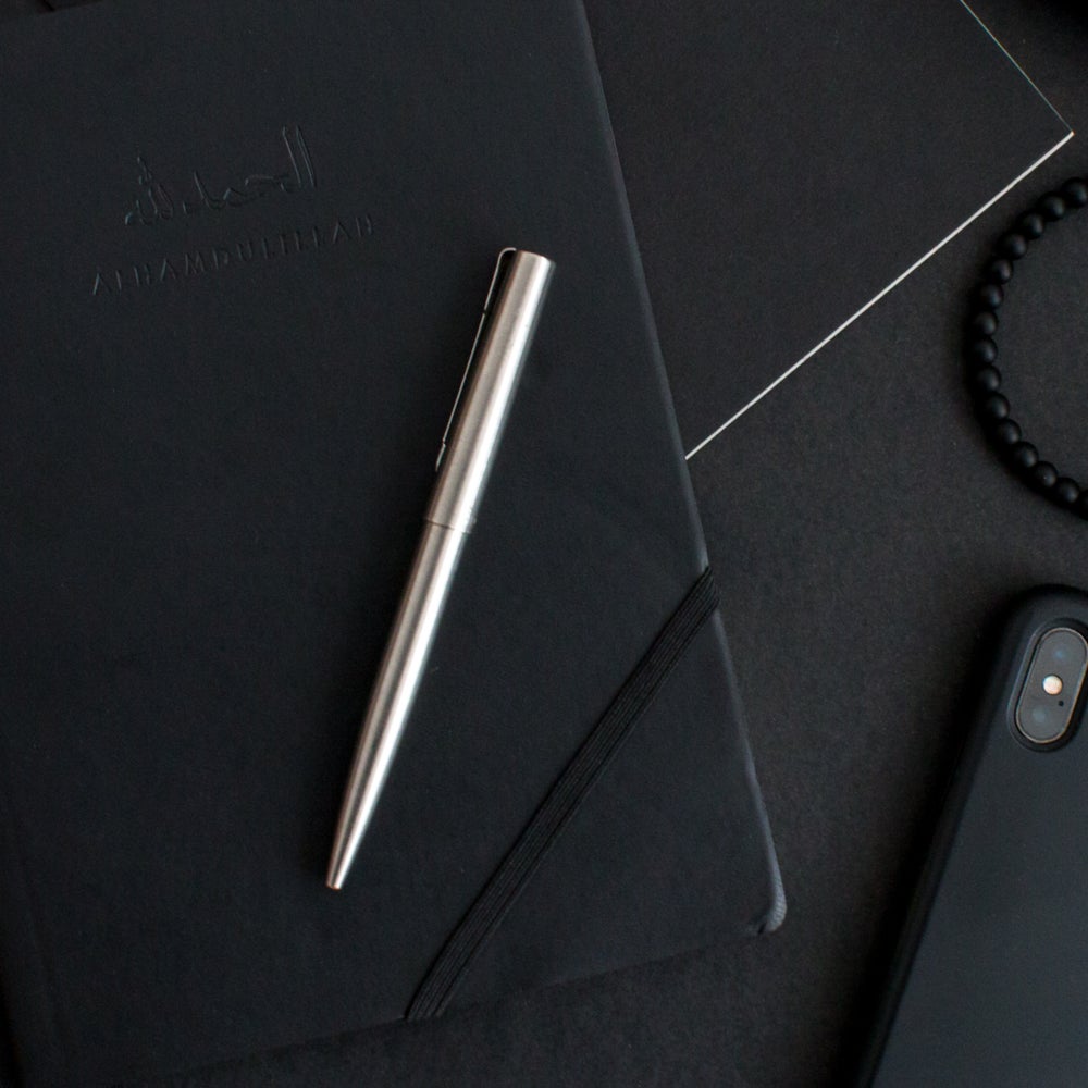 Alhamdulillah Embossed Black A5 Notebook by Safar London