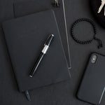 Load image into Gallery viewer, Alhamdulillah Embossed Black A5 Notebook by Safar London
