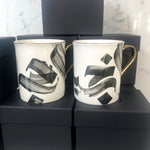 Load image into Gallery viewer, SECONDS Calligraphy Mug with gold handle and rim by Safar London
