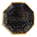 Load image into Gallery viewer, Stardust Black and Gold plates 10 pack
