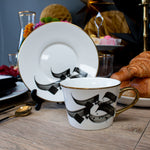 Load image into Gallery viewer, Tea Cup and Saucer Arabic Calligraphy design in Giftbox
