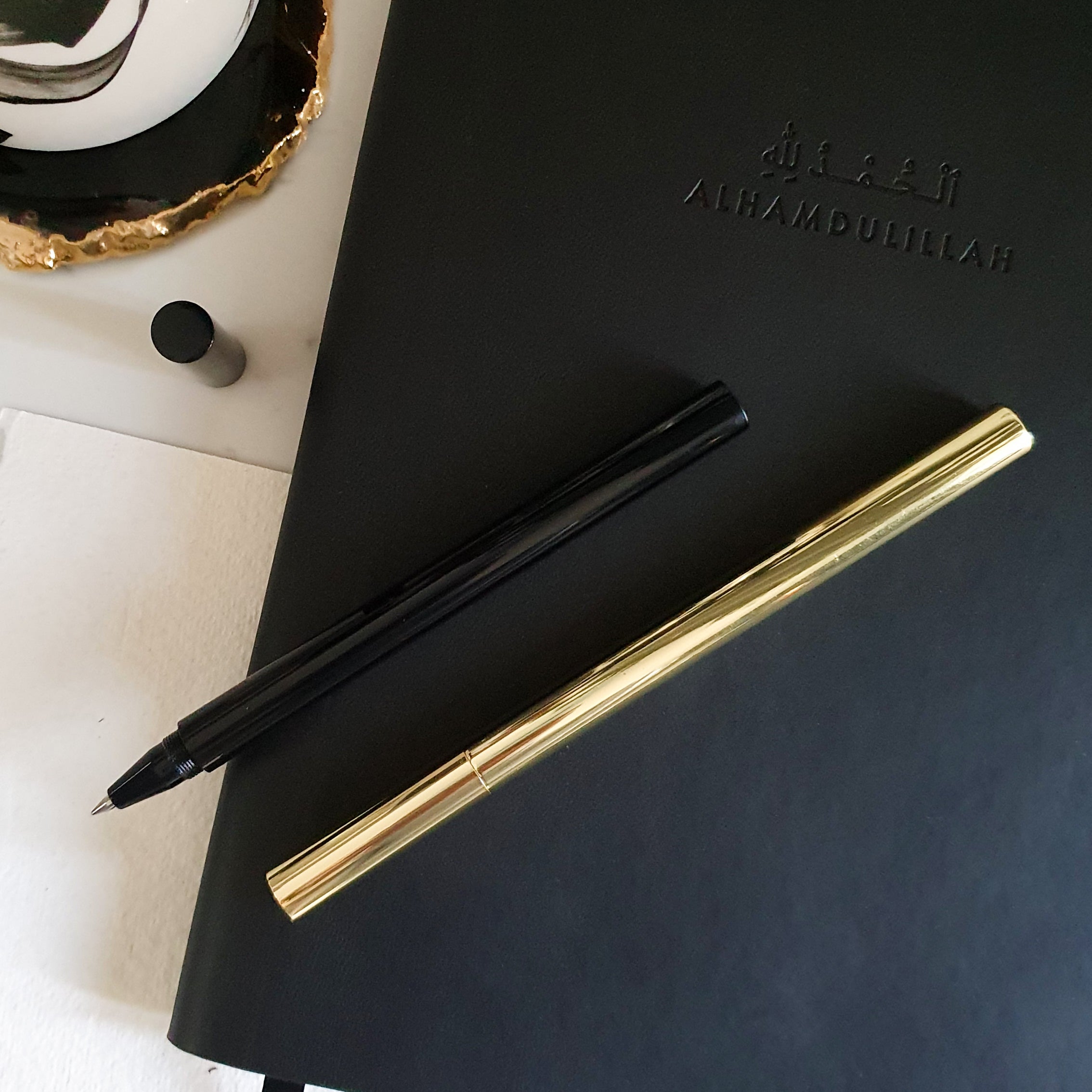 Alhamdulillah Embossed Black A5 Notebook by Safar London