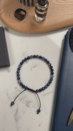 Load and play video in Gallery viewer, New Blue Sodalite Stone Bracelet 33 Bead Tasbih by Safar London
